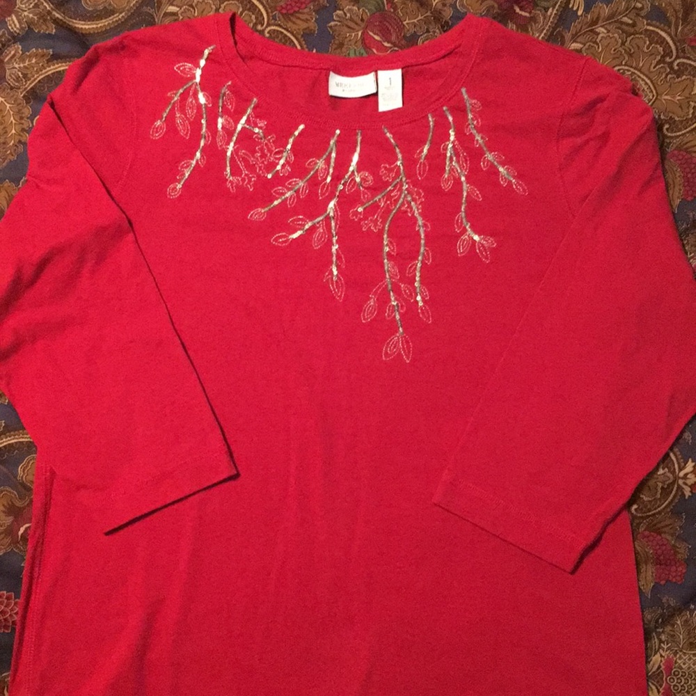 3/4 sleeve embellished Weekends by Chico’s t-shirt